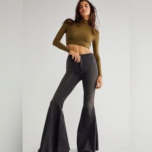 Free People Black Flare Jeans